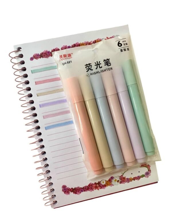 Kit Marca Texto 6 Cores - Tom Pastel